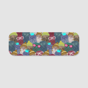Owl in crown name tag