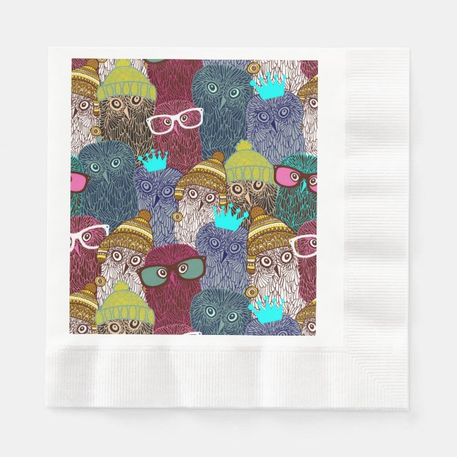 Owl in crown napkin (Front)