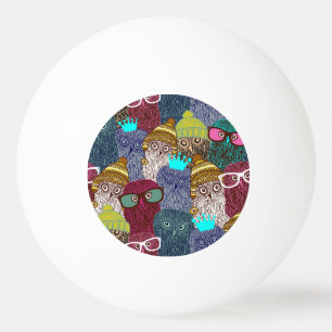 Owl in crown ping pong ball