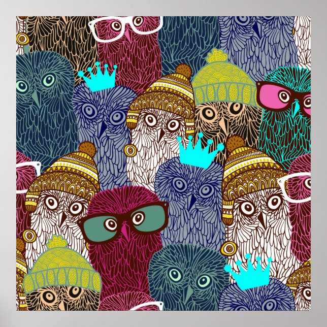 Owl in crown poster (Front)