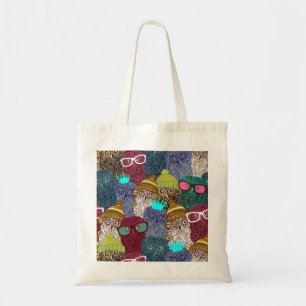 Owl in crown tote bag