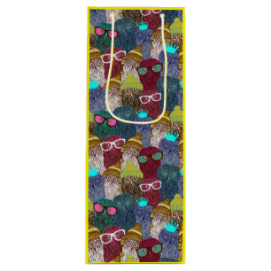 Owl in crown wine gift bag
