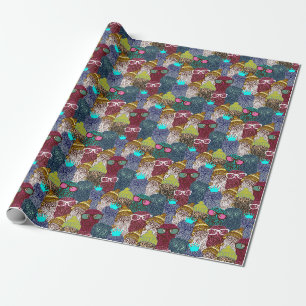 Owl in crown wrapping paper