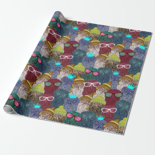 Owl in crown wrapping paper
