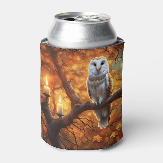 Owl in Fall Colours Cosy Can Cooler (Can Front)