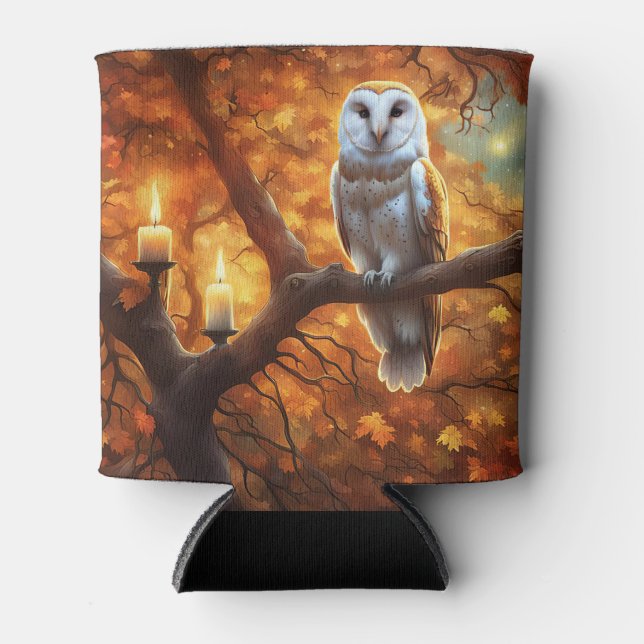 Owl in Fall Colours Koozie (Front)