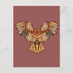 Owl in Flight 2 Postcard