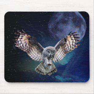 Owl in Flight Mouse Mat