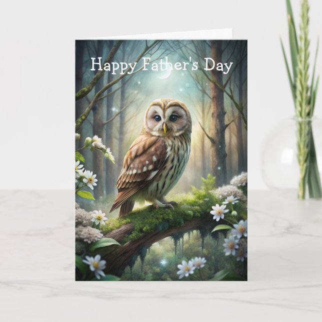 Owl in Forest Father's Day Card (Front)