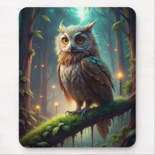 Owl in Forest Mouse Mat