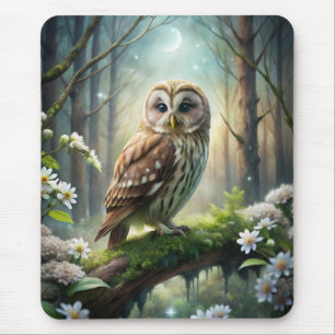 Owl in Forest Mouse Mat