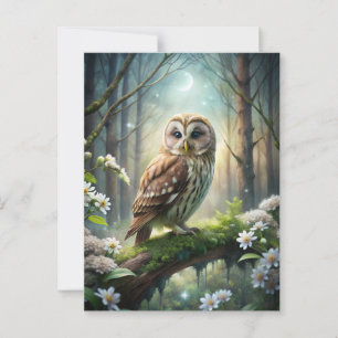 Owl in Forest Postcard