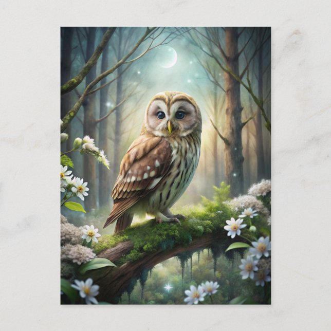Owl in Forest Postcard (Front)