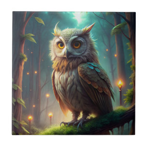Owl in Forest Tile