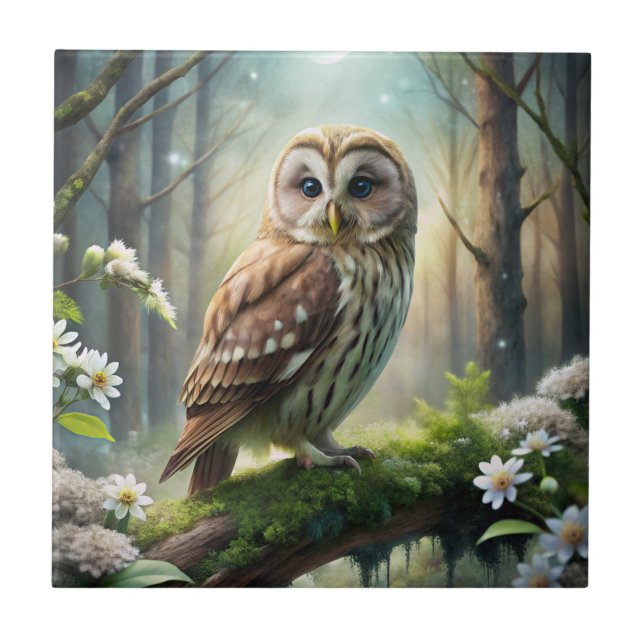 Owl in Forest Tile (Front)