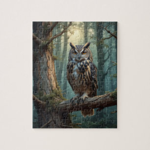 Owl in Magical Forest Jigsaw Puzzle