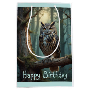 Owl in Magical Forest Medium Gift Bag