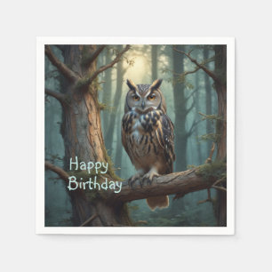 Owl in Magical Forest Napkin
