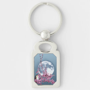 Owl in Plum Tree Key Ring
