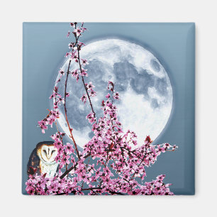 Owl in Plum Tree Magnet