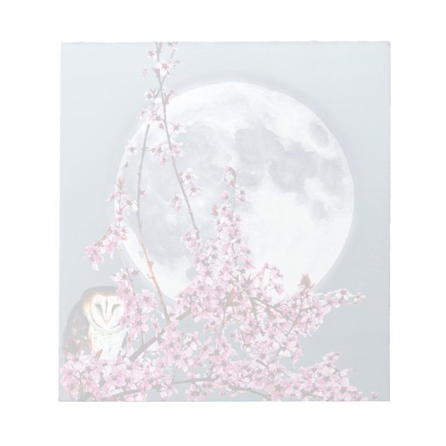 Owl in Plum Tree Notepad (Front)