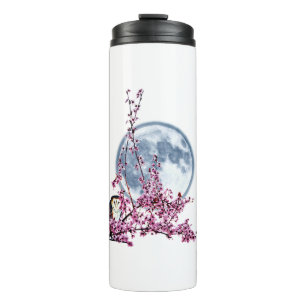 Owl in Plum Tree Thermal Tumbler