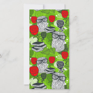Owl in red roses