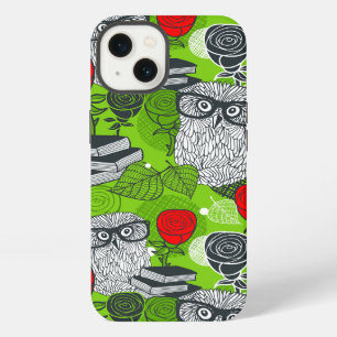 Owl in red roses iPhone 13 case