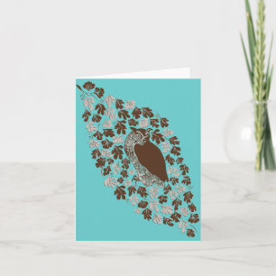 Owl in the Oak Blank Note Card