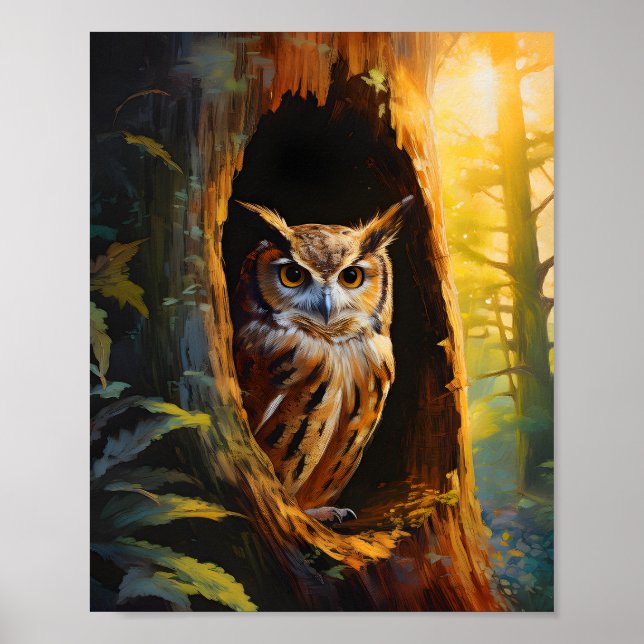 Owl in Tree 3 Poster (Front)