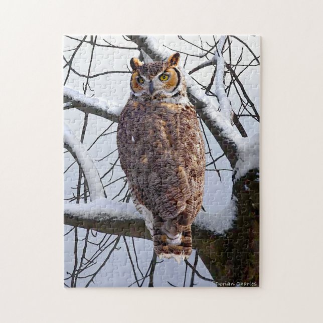 "Owl In Winter" Puzzle (Vertical)