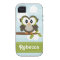 Owl iPhone 4/4s Case Mate Cover Blue Stripe