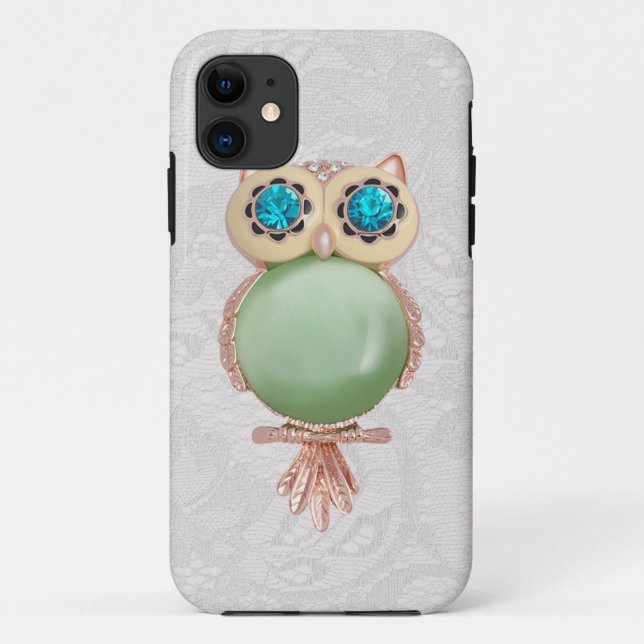 Owl Jewel & Paisley Lace PRINTED IMAGE Case-Mate iPhone Case (Back)