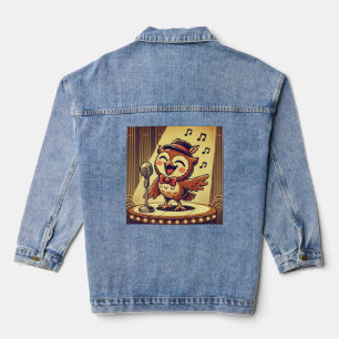 Owl Jolson – Vintage Jazz Singing Owl Denim Jacket