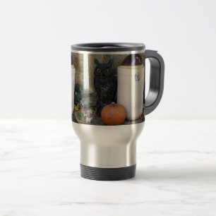 Owl, Jug and Pumpkin Travel Mug