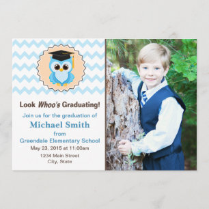 Owl Kid Graduation Announcement Photo Invitation