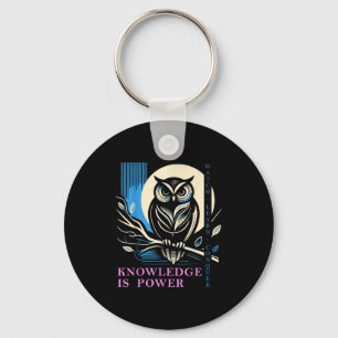 Owl - Knowledge Is Wer - Wisdom Owl Design Key Ring