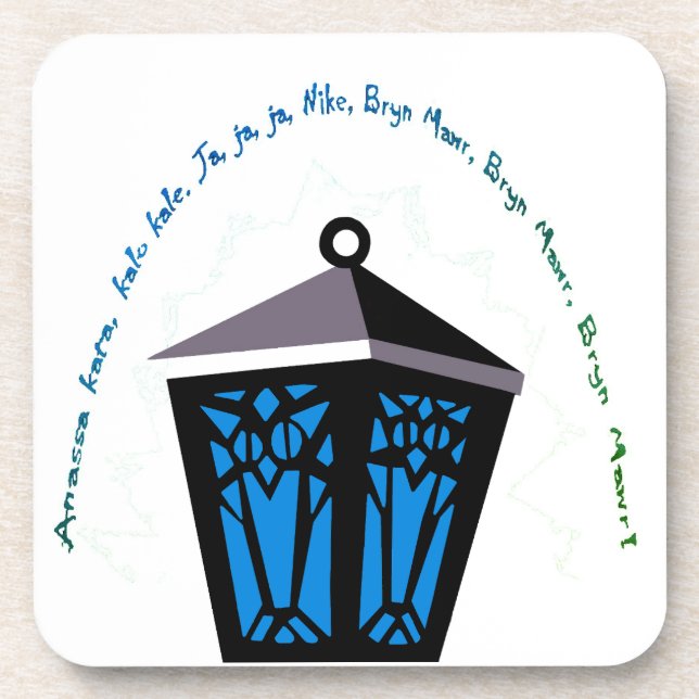 Owl Lantern Coaster - Light Blue (Front)