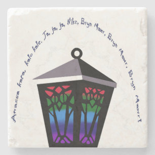 Owl Lantern Stone Coaster