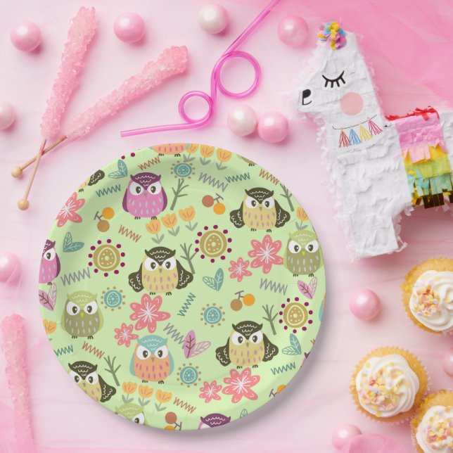 Owl Lime  Paper Plate (Party)