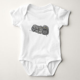 Owl line baby bodysuit