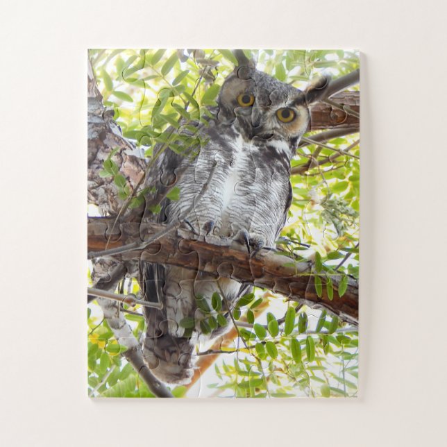 Owl Look From Branch Jigsaw Puzzle (Vertical)