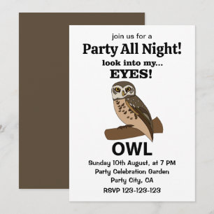 Owl Look Into My Eyes Owl Invitation