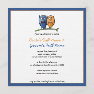 Owl Love framed Wedding Invitation