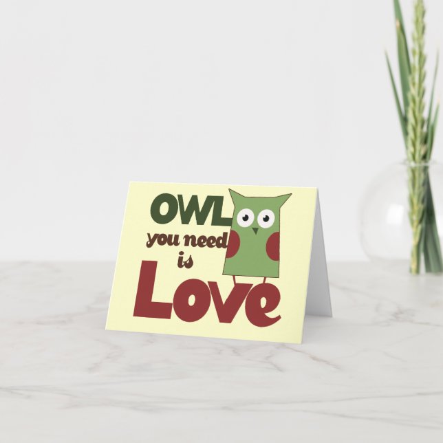 Owl Love Holiday Card (Front)