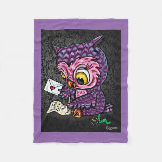 Owl Love Letter Fleece Blanket