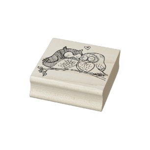 Owl Love Rubber Stamp