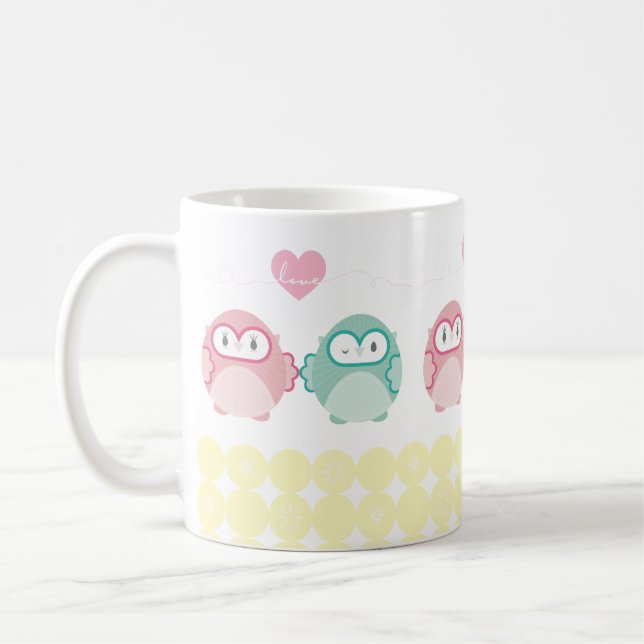 OWL LOVE :: soft girl + boy Coffee Mug (Left)