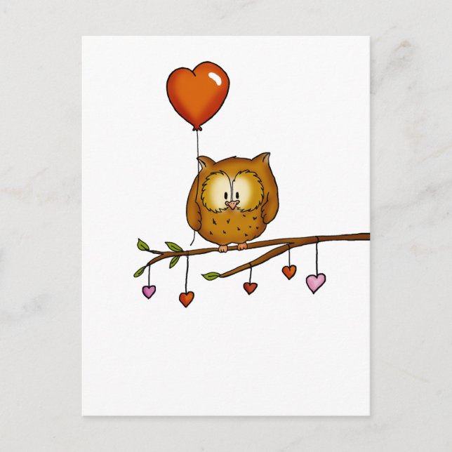 Owl love you - Valentine's Day gift Holiday Postcard (Front)