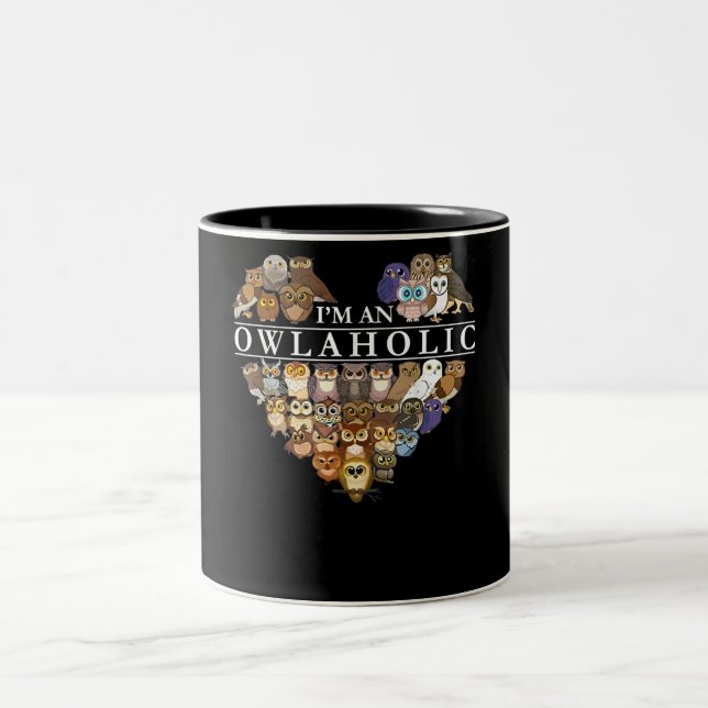 Owl Lovers | Owlaholic Owl Animal Bird Nature Gift Two-Tone Coffee Mug (Center)